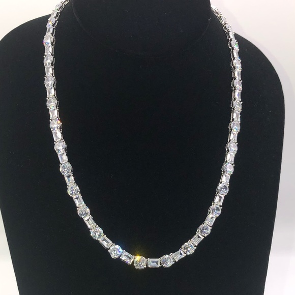 18k 63ct Multi-Stone Tennis Necklace - Picture 3 of 16